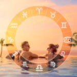 Pár ül a medencében